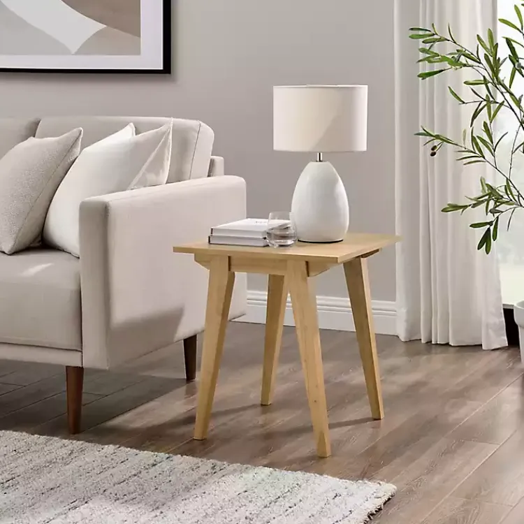 Kirklands Home English Oak Wood Minimalist Accent Table Tan Online