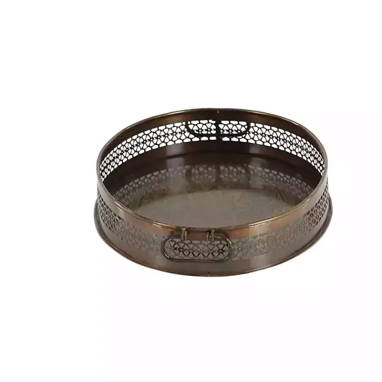 Decorative Trays>Kirklands Home Engraved Metal Mandala Trays, Set of 2 Brown
