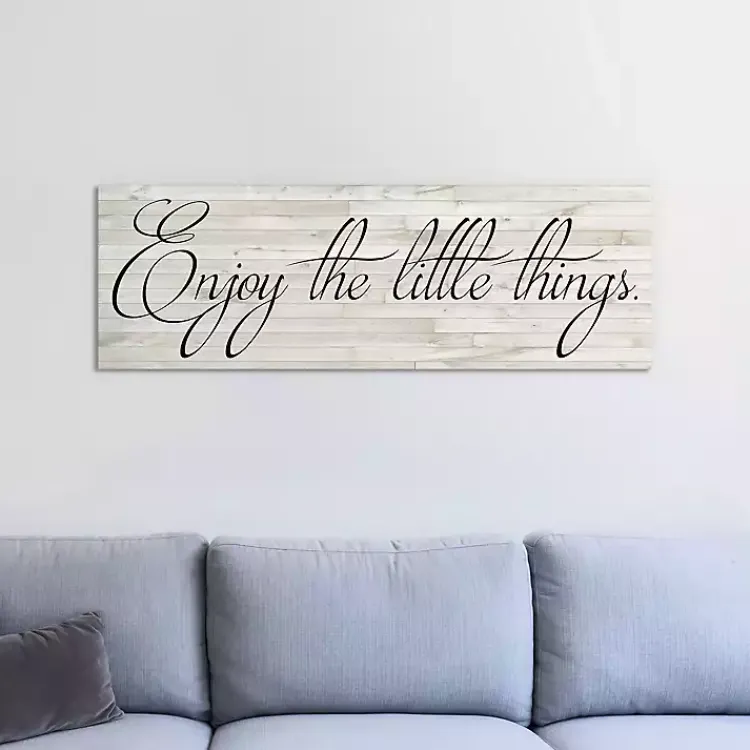 Kirklands Home Enjoy the Little Things Canvas Art Print, 36x12 White Hot