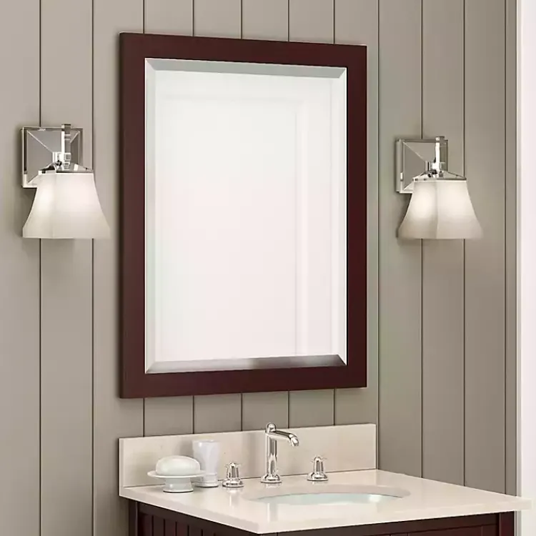 Kirklands Home Espresso Beveled Vanity Mirror Brown Clearance