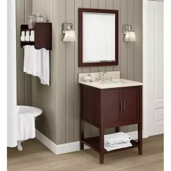 Kirklands Home Espresso Beveled Vanity Mirror Brown Clearance