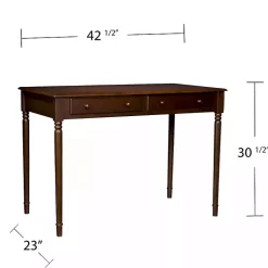 Kirklands Home Espresso Classic 2-Drawer Wood Desk Brown Clearance
