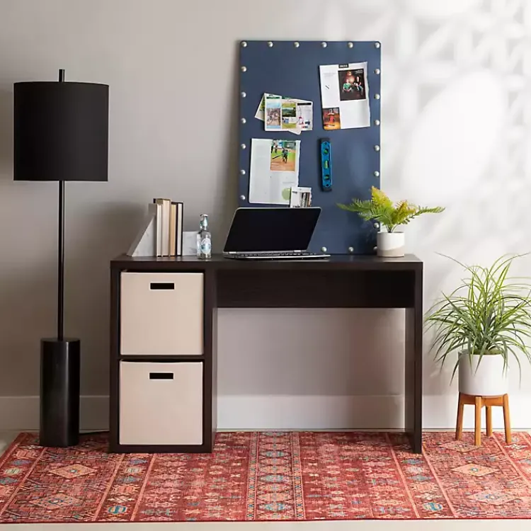 Kirklands Home Espresso Cube Storage Wood Desk Discount