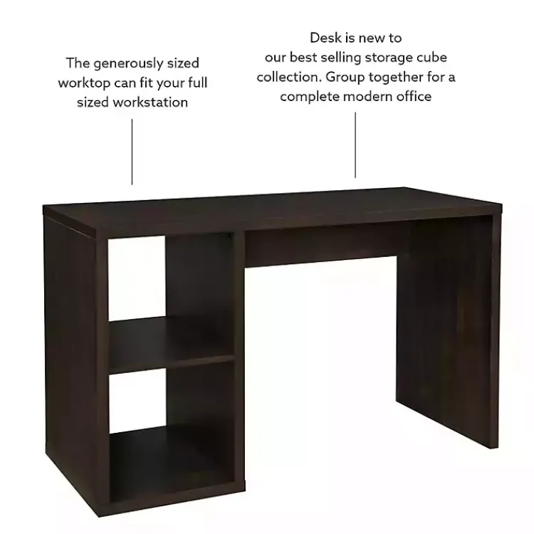 Kirklands Home Espresso Cube Storage Wood Desk Discount