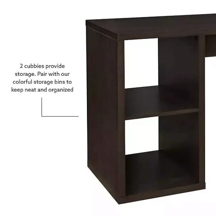 Kirklands Home Espresso Cube Storage Wood Desk Discount