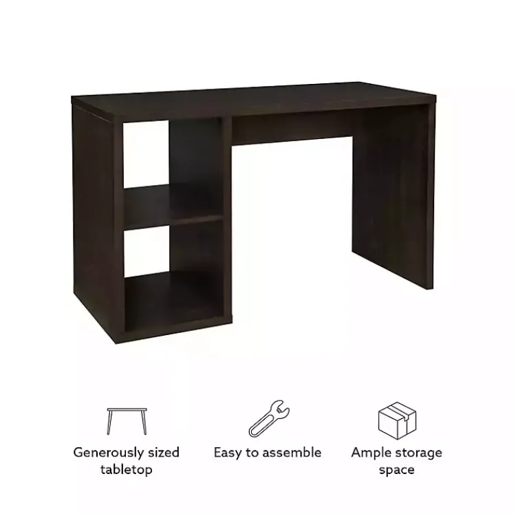Kirklands Home Espresso Cube Storage Wood Desk Discount