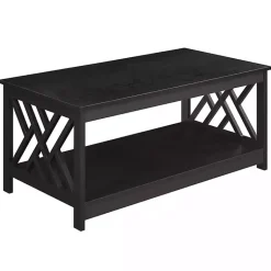 Kirklands Home Espresso Cut-Out Sides Coffee Table Brown Best