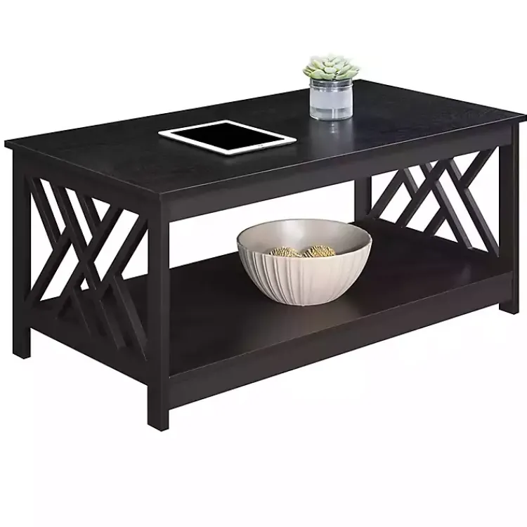 Kirklands Home Espresso Cut-Out Sides Coffee Table Brown Best