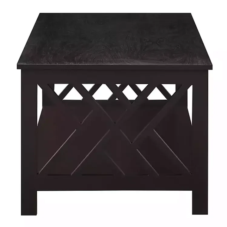 Kirklands Home Espresso Cut-Out Sides Coffee Table Brown Best