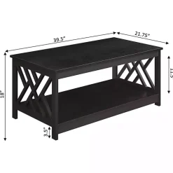 Kirklands Home Espresso Cut-Out Sides Coffee Table Brown Best