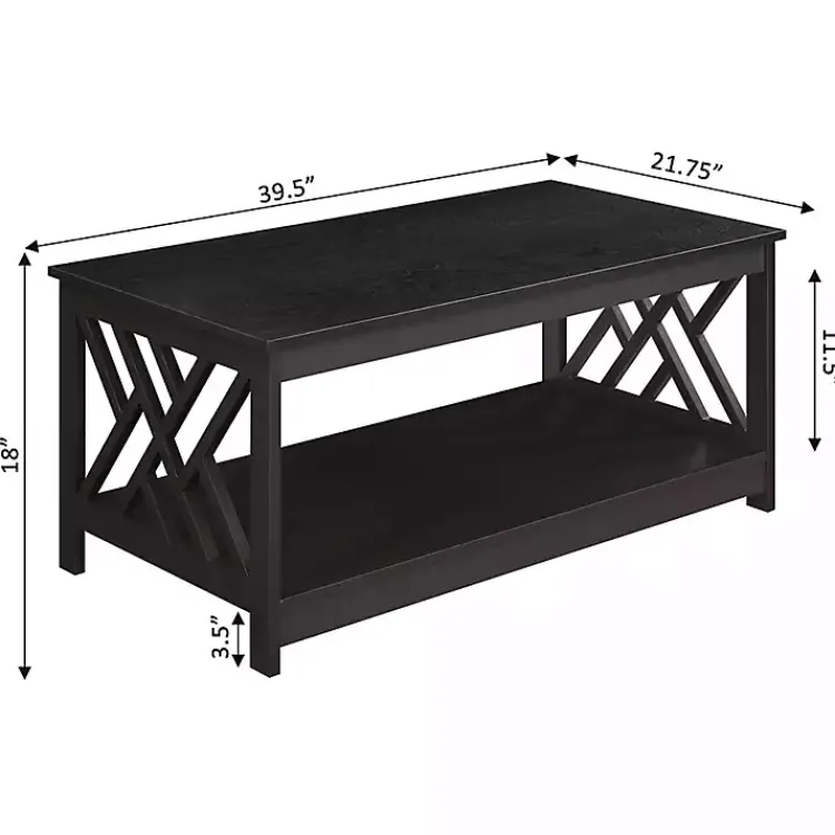 Kirklands Home Espresso Cut-Out Sides Coffee Table Brown Best