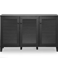 Kirklands Home Espresso 3-Door Wood Cabinet Brown Discount