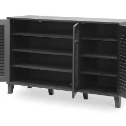Kirklands Home Espresso 3-Door Wood Cabinet Brown Discount