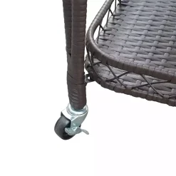 Kirklands Home Espresso Wicker Resin Serving Cart Brown Outlet