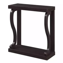 Kirklands Home Espresso Wood Curved Sides Console Table Brown