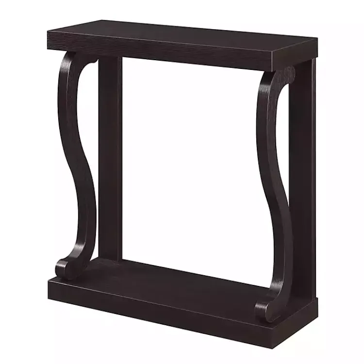 Kirklands Home Espresso Wood Curved Sides Console Table Brown