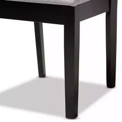 Kirklands Home Espresso Wood Lenoir Dining Chairs, Set of 4 Gray Clearance