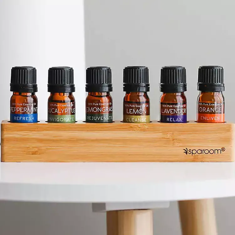 Home Fragrance>Kirklands Home Essential Oil Variety Pack with Bamboo Holder