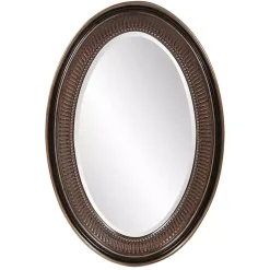 Kirklands Home Ethan Bronze Ribbed Oval Wall Mirror Hot