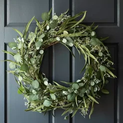 Wreaths>Kirklands Home Eucalyptus and Bamboo Leaves Wreath Green