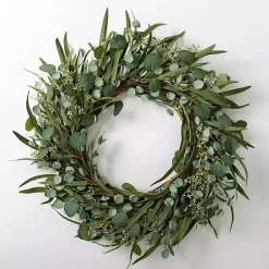 Wreaths>Kirklands Home Eucalyptus and Bamboo Leaves Wreath Green