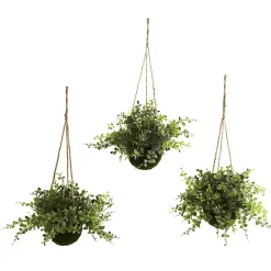 Arrangements & Greenery>Kirklands Home Eucalyptus and Berry Hanging Baskets, Set of 3 Green