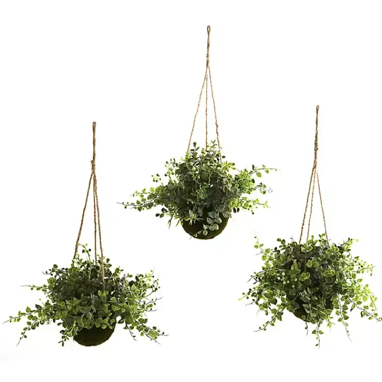 Arrangements & Greenery>Kirklands Home Eucalyptus and Berry Hanging Baskets, Set of 3 Green