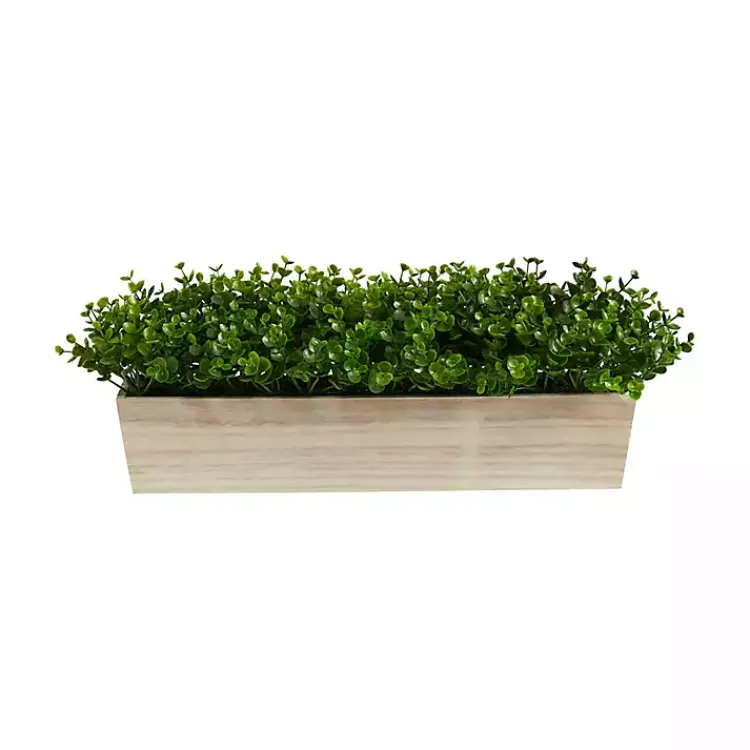 Arrangements & Greenery>Kirklands Home Eucalyptus Arrangement in Wide Wooden Planter