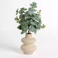 Arrangements & Greenery>Kirklands Home Eucalyptus Arrangement in Bubble Vase Green