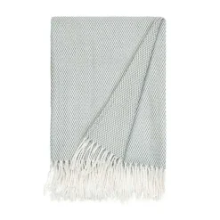 Blankets & Throws>Kirklands Home Eucalyptus Herringbone Throw with Fringe Green