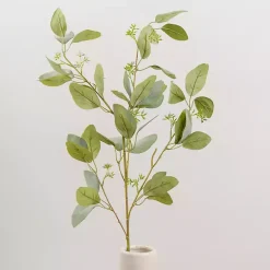 Stems & Bouquets>Kirklands Home Eucalyptus Seeded Spray Green