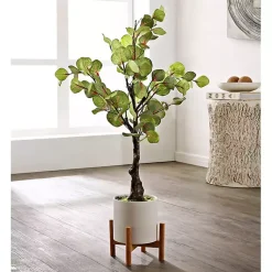 Trees & Topiaries>Kirklands Home Eucalyptus Tree in Pot on Stand