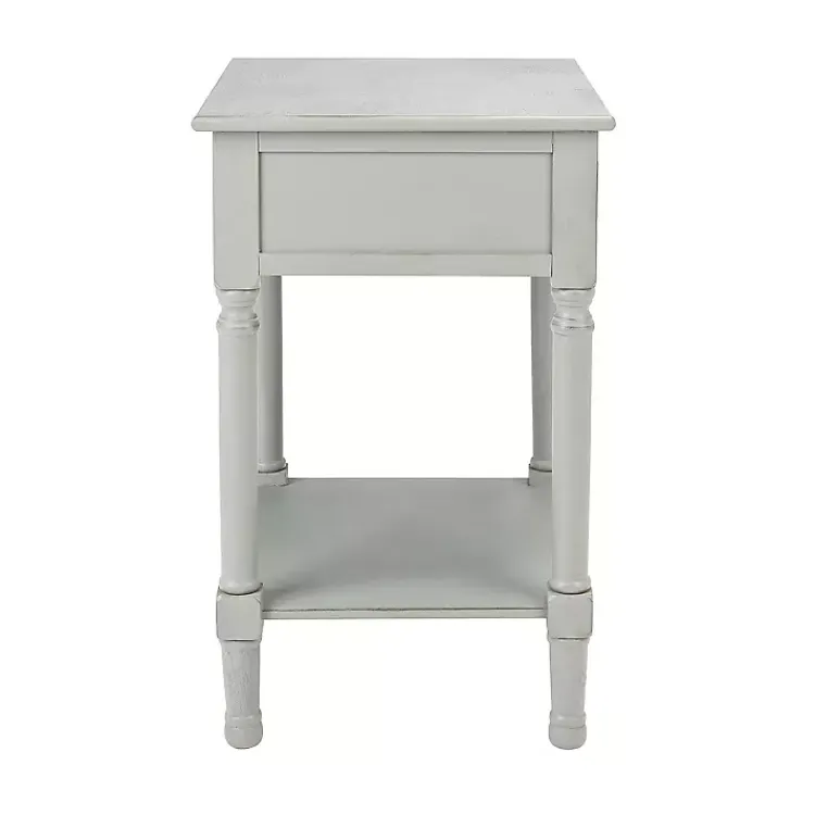 Kirklands Home Evelina Textured Single Drawer Accent Table Gray Clearance