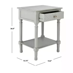 Kirklands Home Evelina Textured Single Drawer Accent Table Gray Clearance