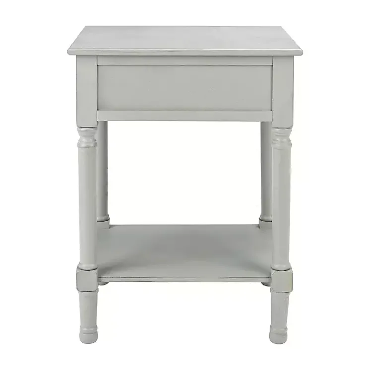 Kirklands Home Evelina Textured Single Drawer Accent Table Gray Clearance