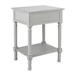 Kirklands Home Evelina Textured Single Drawer Accent Table Gray Clearance