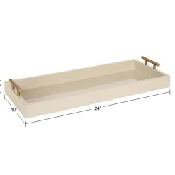 Decorative Trays>Kirklands Home Evelyn Cream Narrow Decorative Tray Ivory