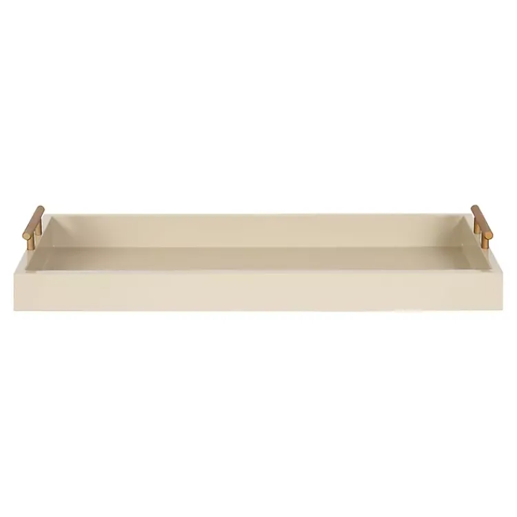 Decorative Trays>Kirklands Home Evelyn Cream Narrow Decorative Tray Ivory
