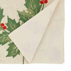 Kirklands Home Evergreen Holly Leaves Cotton Runner Hot