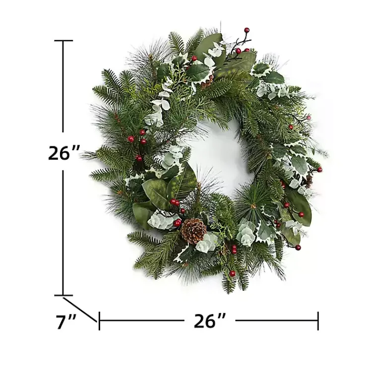 Wreaths>Kirklands Home Evers and Eucalyptus Berry Wreath Green