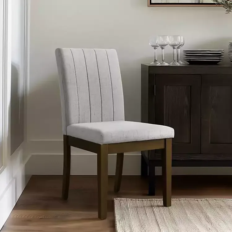 Kirklands Home Everly Upholstered Dining Chairs, Set of 2 Gray New