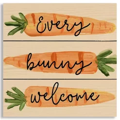 Easter Decorations>Kirklands Home Every Bunny Welcome Carrot Wood Wall Plaque Orange
