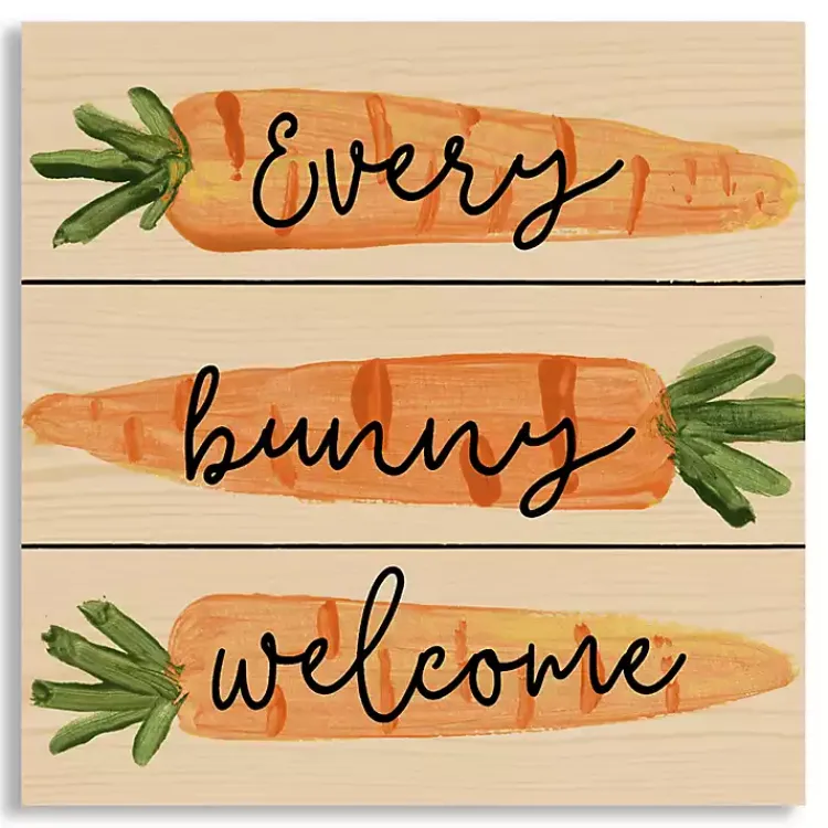 Easter Decorations>Kirklands Home Every Bunny Welcome Carrot Wood Wall Plaque Orange