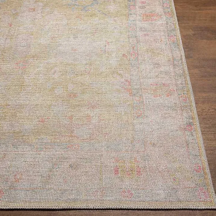 Kirklands Home Faded Botanical Washable Area Rug, 5x7 New