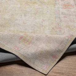 Kirklands Home Faded Botanical Washable Area Rug, 5x7 New