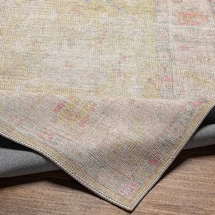 Kirklands Home Faded Botanical Washable Area Rug, 5x7 New