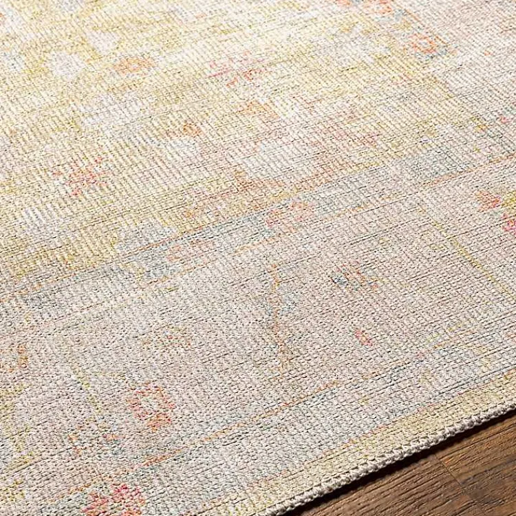 Kirklands Home Faded Botanical Washable Area Rug, 5x7 New