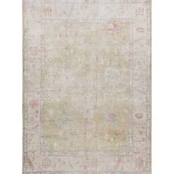 Kirklands Home Faded Botanical Washable Area Rug, 6x9 Clearance