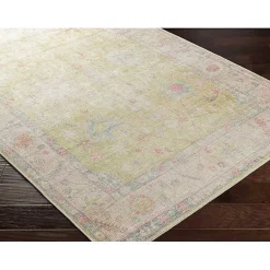 Kirklands Home Faded Botanical Washable Area Rug, 6x9 Clearance