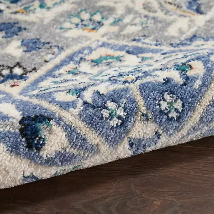 Kirklands Home Faded Gray & Blue Floral Medallion Area Rug, 5x7 Online